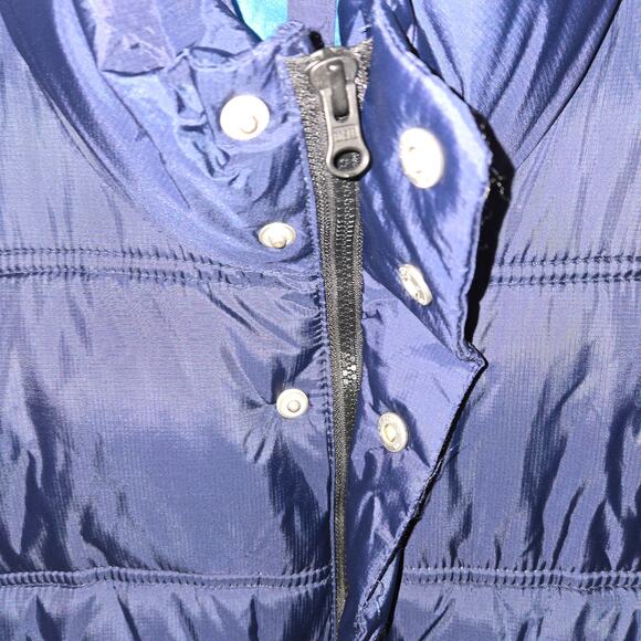 Old Navy Mens Size Large Blue Puffer Vest Jacket Poly Fill Snap Full Zip - Picture 6 of 10